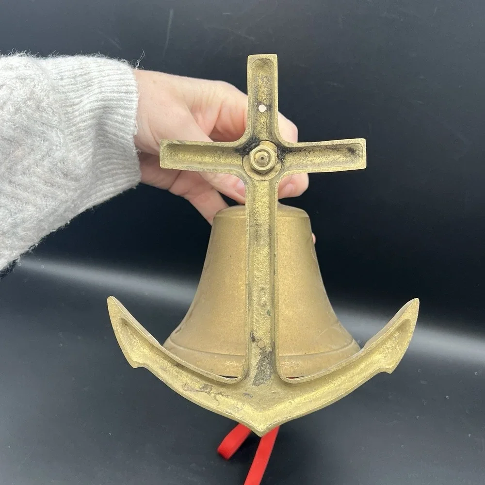 Vintage Brass Anchor with Bell 7